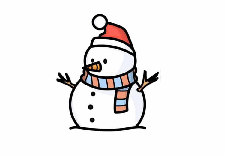 ✏ Как нарисовать снеговика легко ребенку