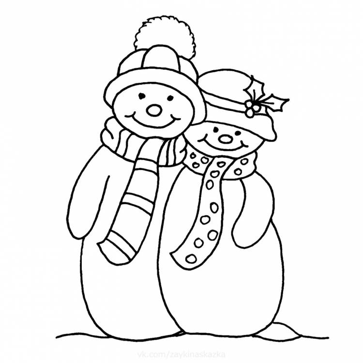 Рисунки для срисовки снеговик