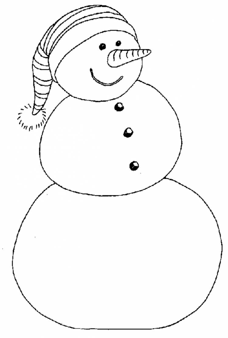 Снеговик Зимние рисунки раскраски