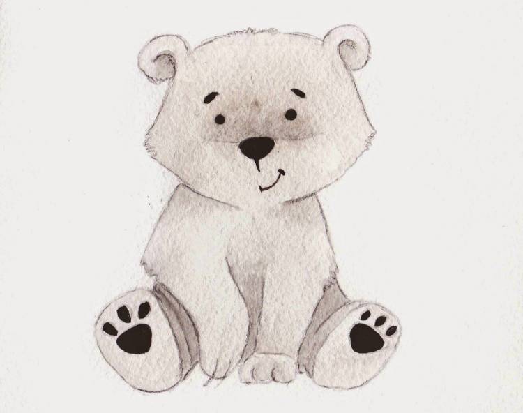 Рисунок медвежонка для срисовки