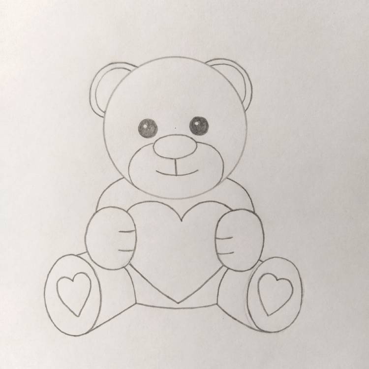 Рисунок карандашом легкий медведь