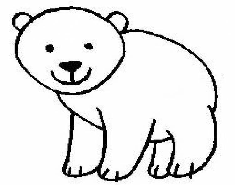 Белый медведь рисунок детский 