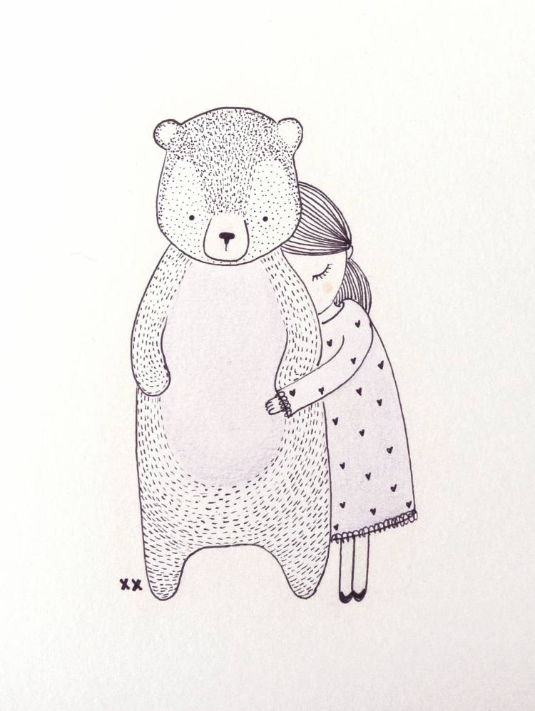 Медведь рисунок легкий милый