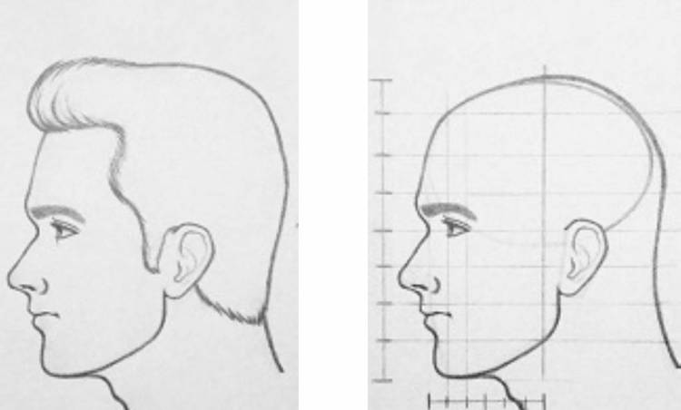 Как нарисовать лицо в профиль в