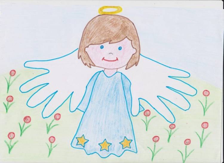 Рисунок мама мой ангел для детского сада 