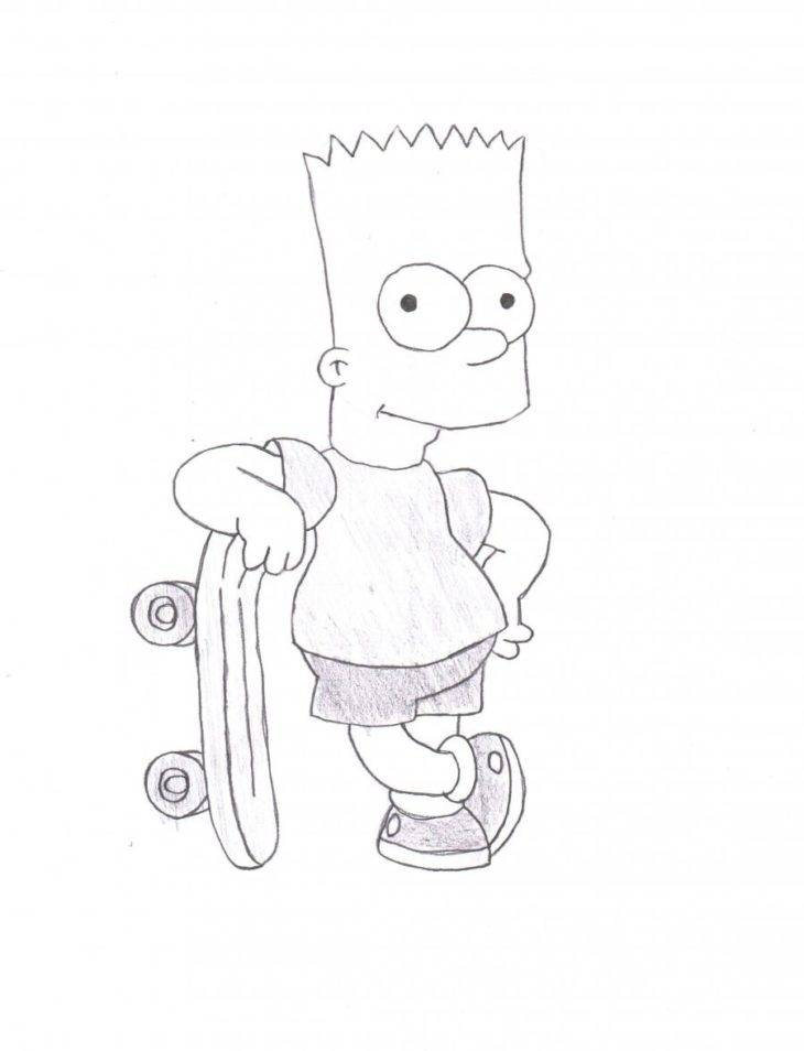 Рисунки карандашом для срисовки Барт Симпсон 