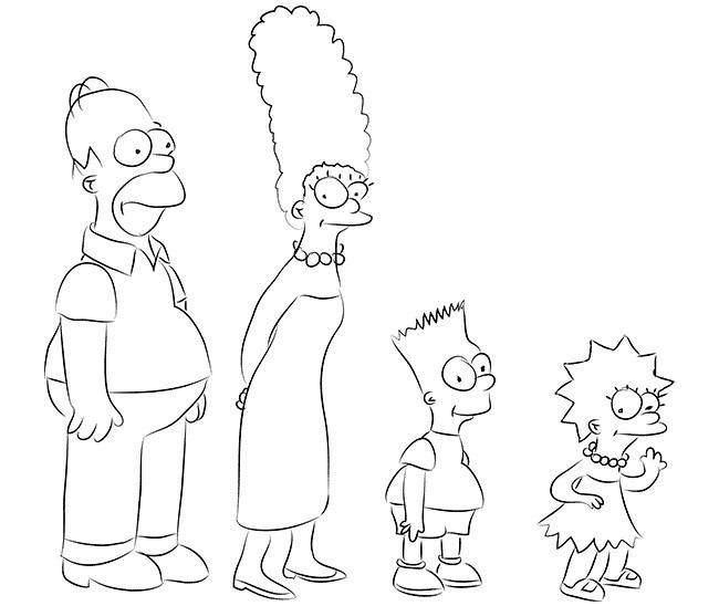 Рисунки карандашом для срисовки Барт Симпсон 