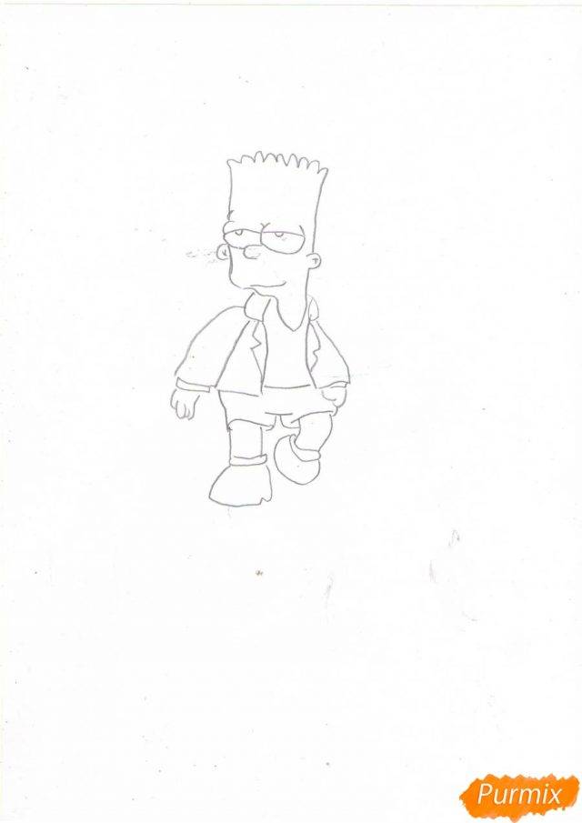 Рисунки карандашом Барт Симпсон 