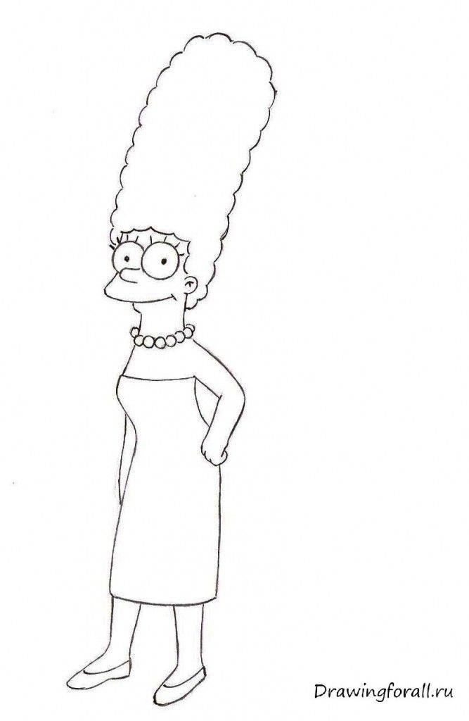Как нарисовать Мардж Симпсон