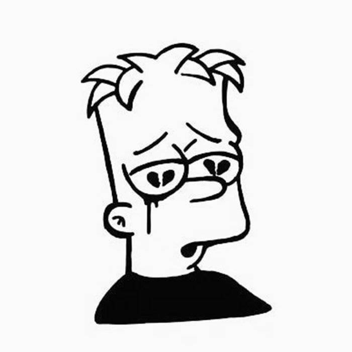 Барт рисунок карандашом грустный 