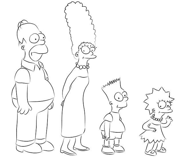 Рисунки Симпсонов для срисовки 