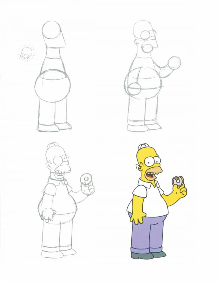 Симпсоны рисунок поэтапно 