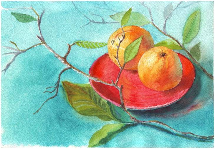 Рисунки ваза с фруктами для срисовки 