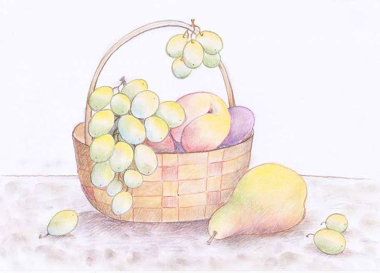 Рисунки ваза с фруктами для срисовки