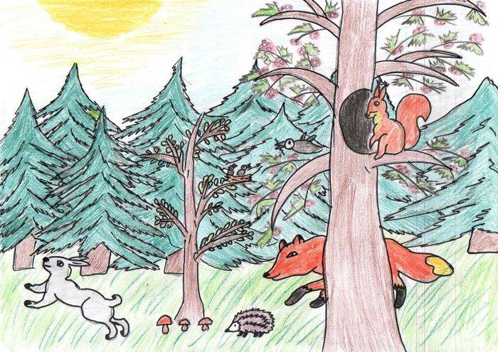 Рисунок живи лес для учеников