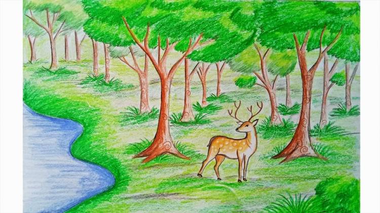 Рисунок на тему лес 