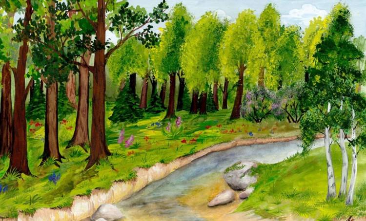Рисунок на тему лес