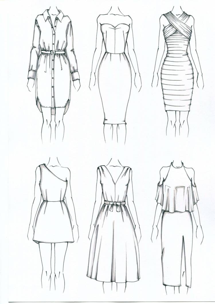 Рисунки дизайн одежды карандашом