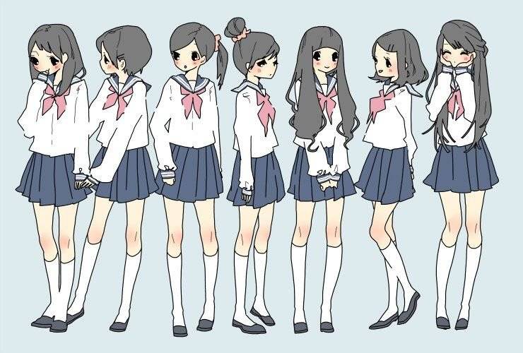 Японская школьная форма аниме рисунки 