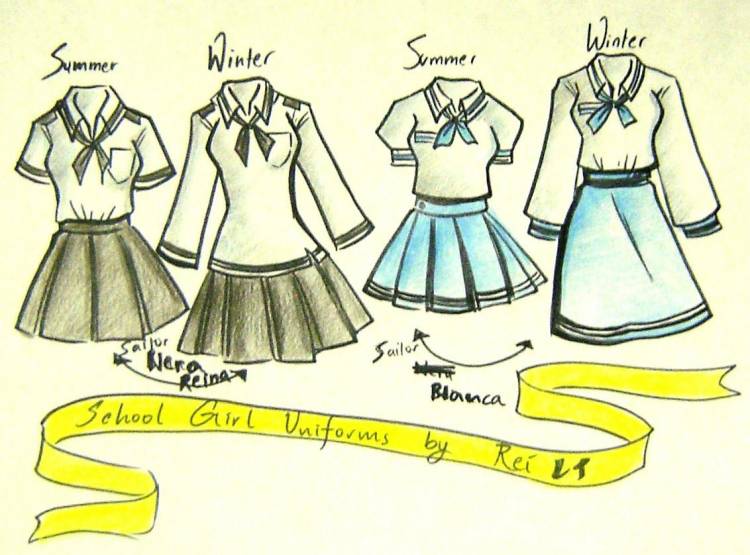 Рисунок эскиз одежды для школы 