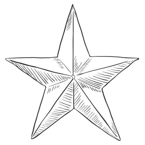 Рисунки пятиконечной звезды для срисовки 