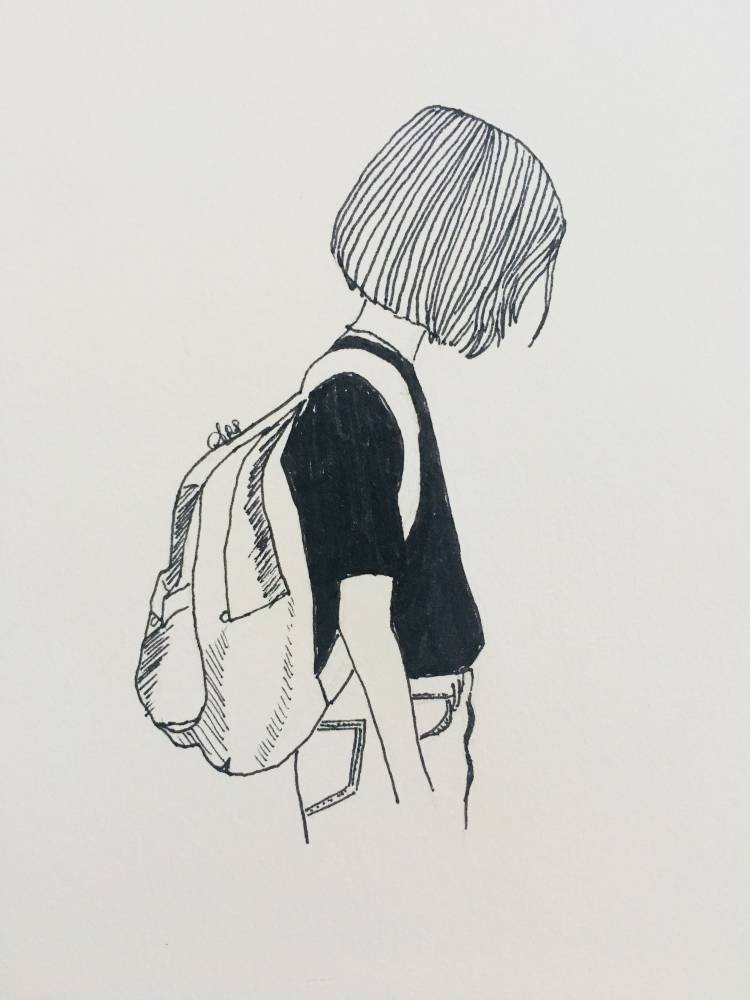 Рисунки карандашом для срисовки девушки с каре 