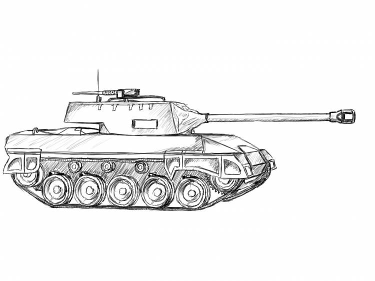 Нарисованного танка 