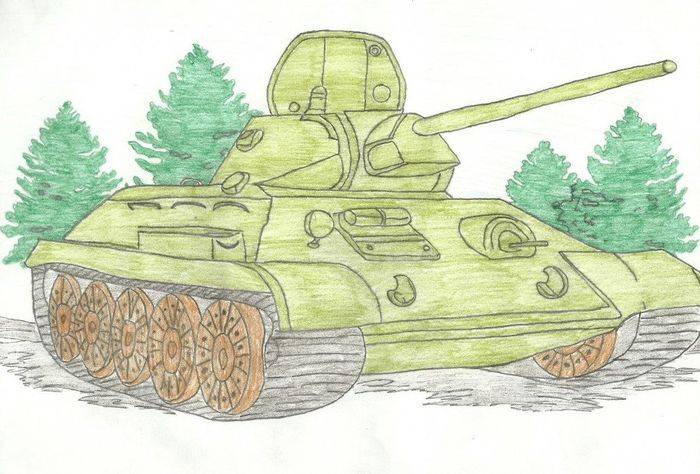 Рисунки танка для срисовки карандашом