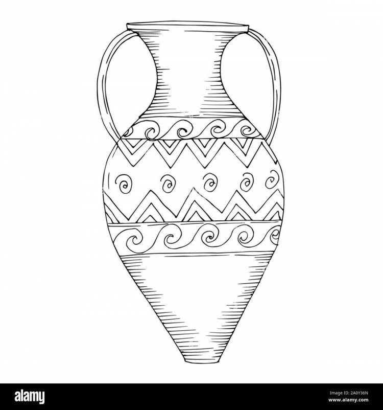 Керамическая ваза рисунок карандашом