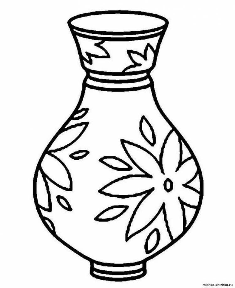 Контурный рисунок ваза 