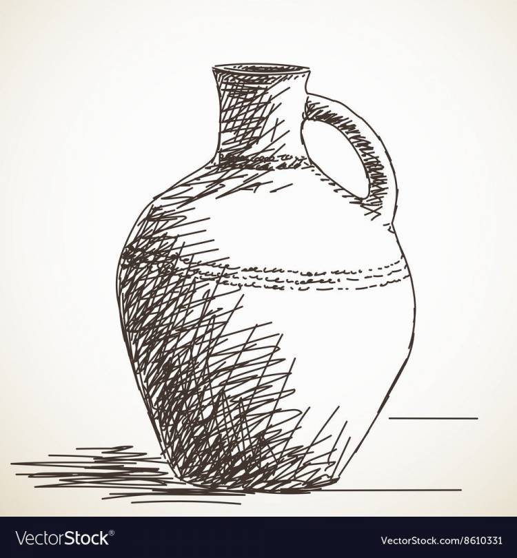 Керамическая ваза рисунок карандашом
