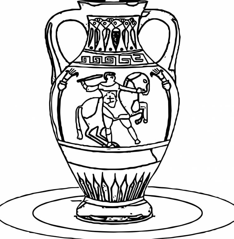 Ваза с древнегреческим орнаментом рисунок