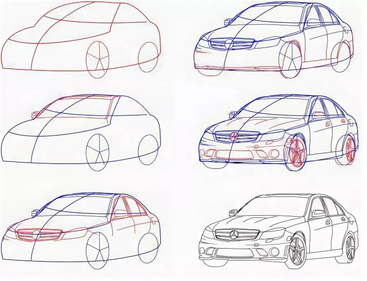 Красивые рисунки карандашом машины для начинающих 