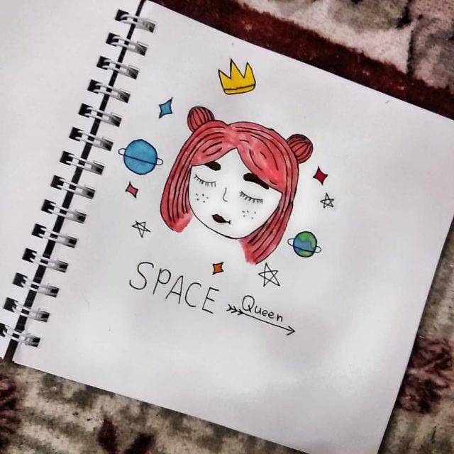 Картинки для срисовки в скетчбук космос 