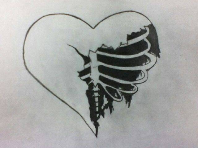 Рисунки карандашом для срисовки разбитое сердце 