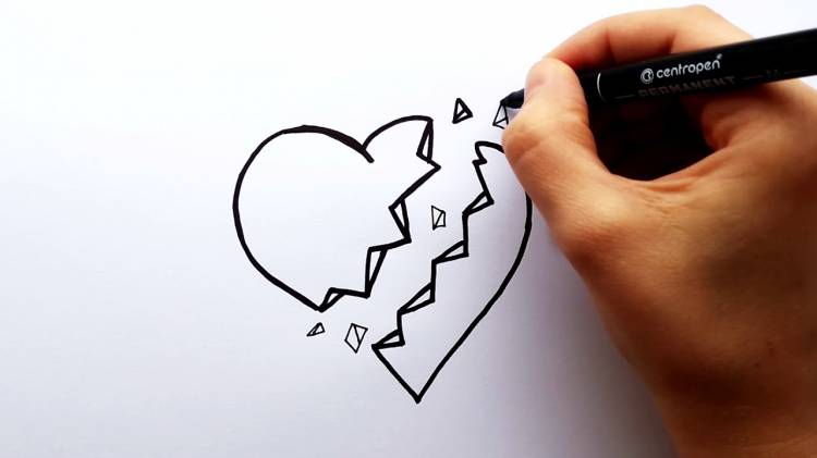 Как нарисовать Разбитое Сердце