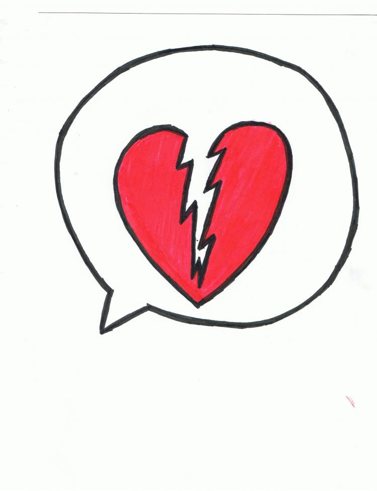 Рисунки для срисовки лёгкие разбитое сердце