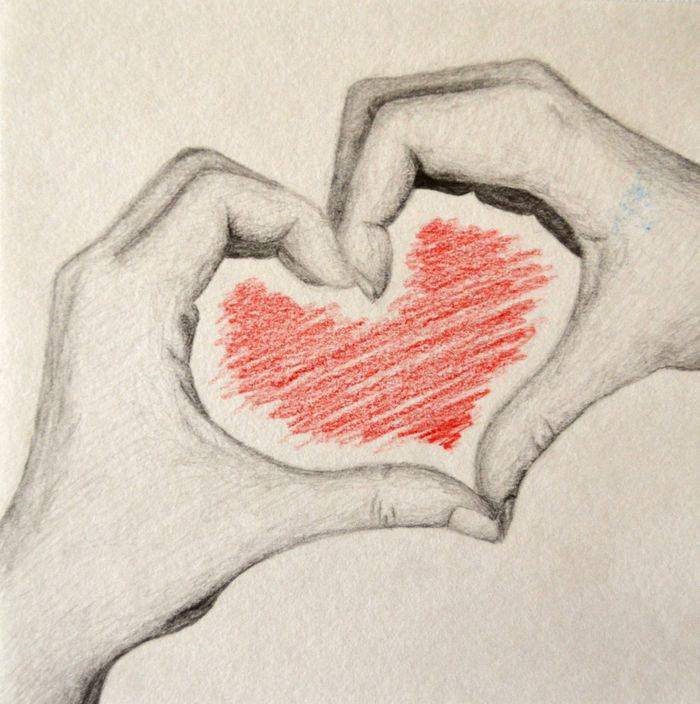 Картинки сердца для срисовки карандашом