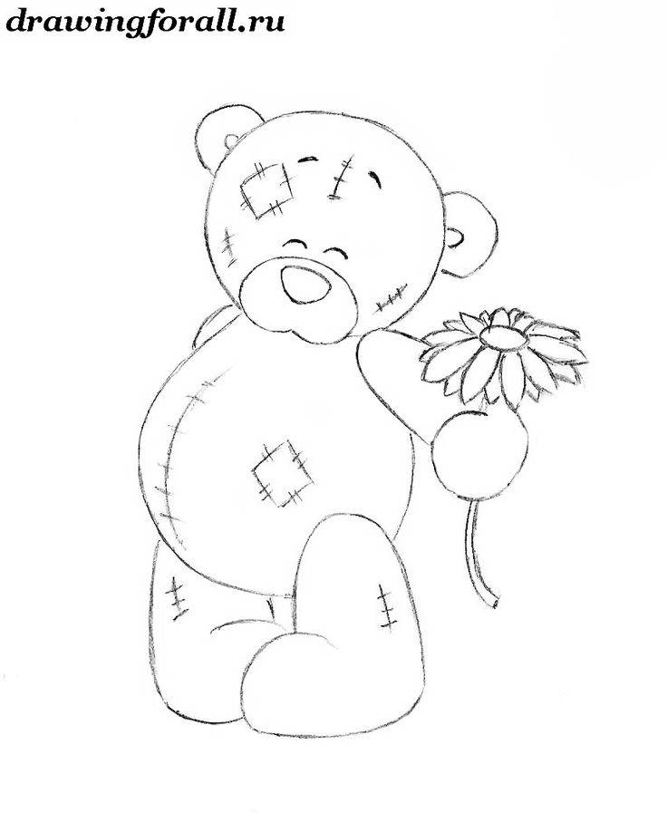 как нарисовать медвежонка