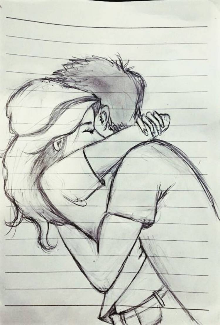 Парень и девушка рисунок карандашом для срисовки 