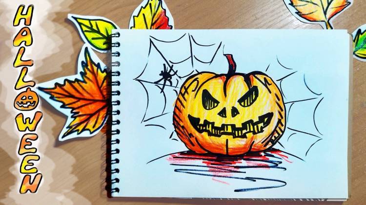 Рисунки простым карандашом на тему хэллоуин 