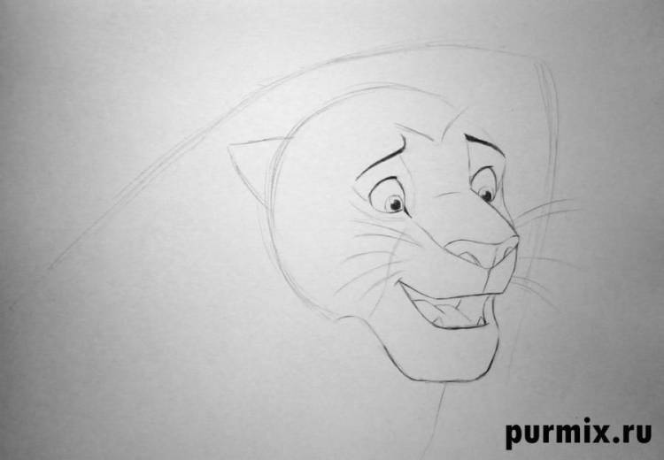 Как нарисовать Симбу из Король лев простым карандашом поэтапно