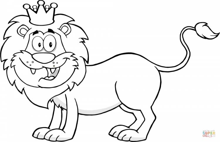 Раскраска Радостный Король Лев