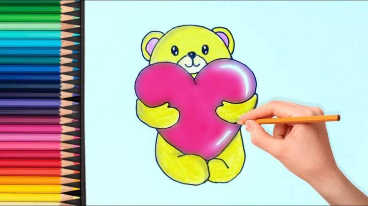 How to Draw a Teddy Bear with a Heart