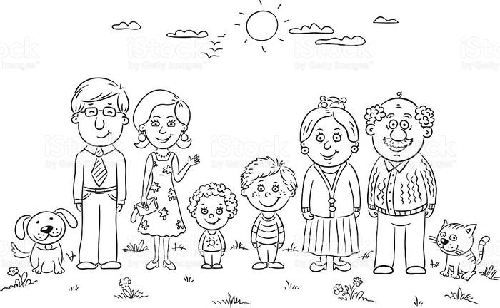 Рисунок моя семья для школы и для детей детского сада