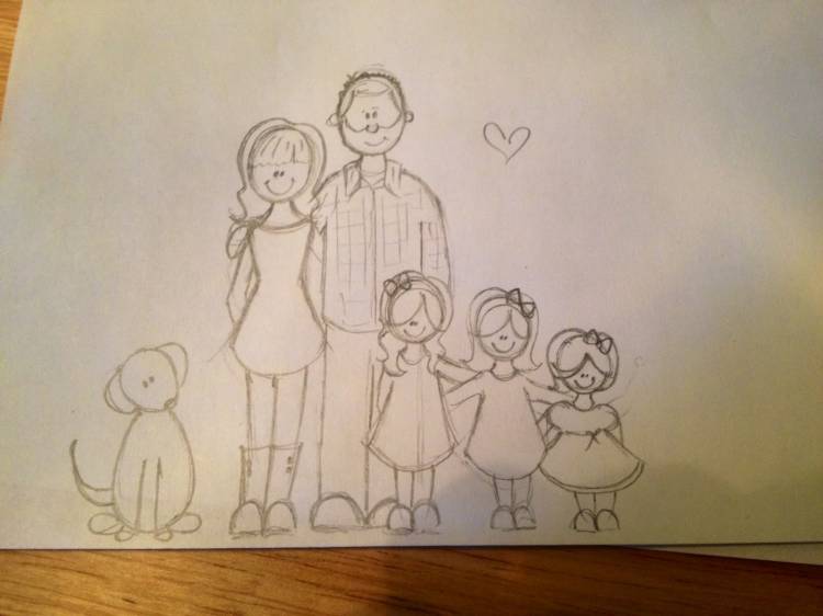 Самый легкий рисунок семьи