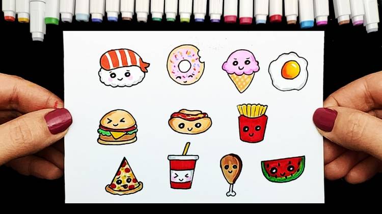 Cute food drawings for sketchbook