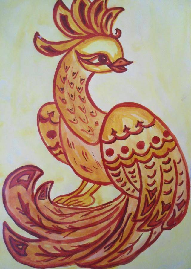 Рисунки сказочные птицы для срисовки