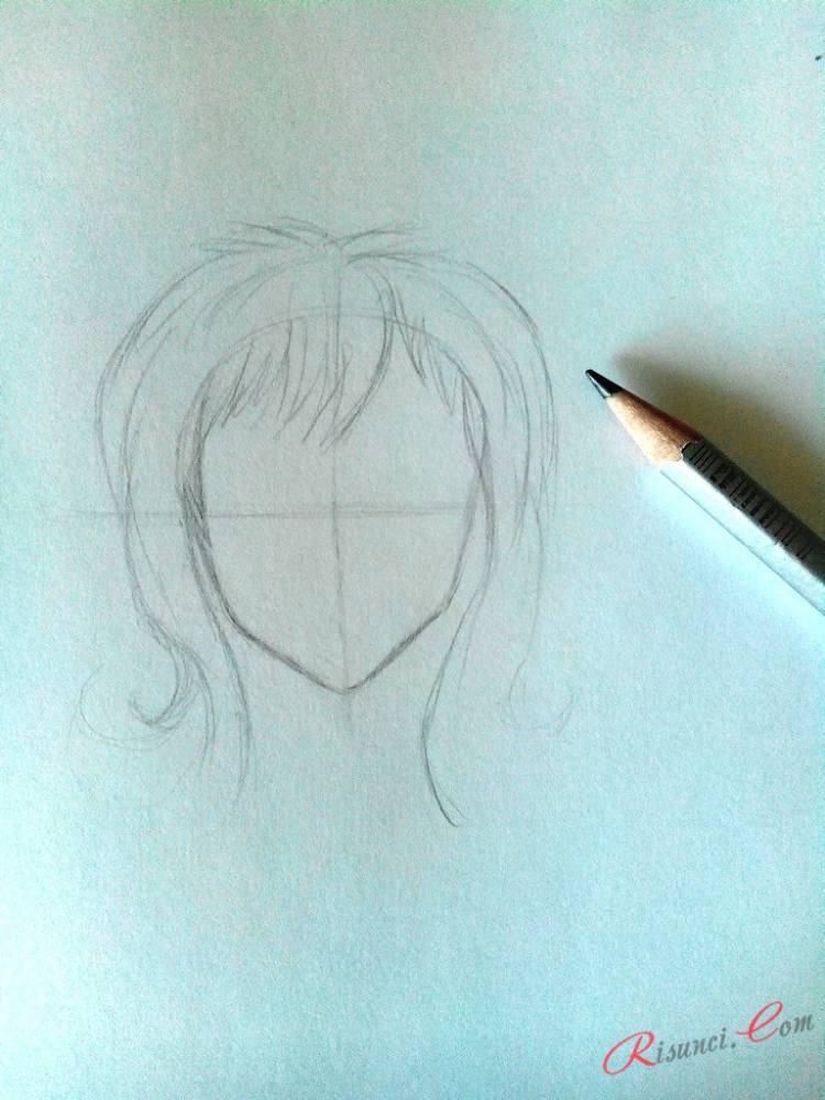 Учимся рисовать девушку аниме Рисунки карандашом поэтапно