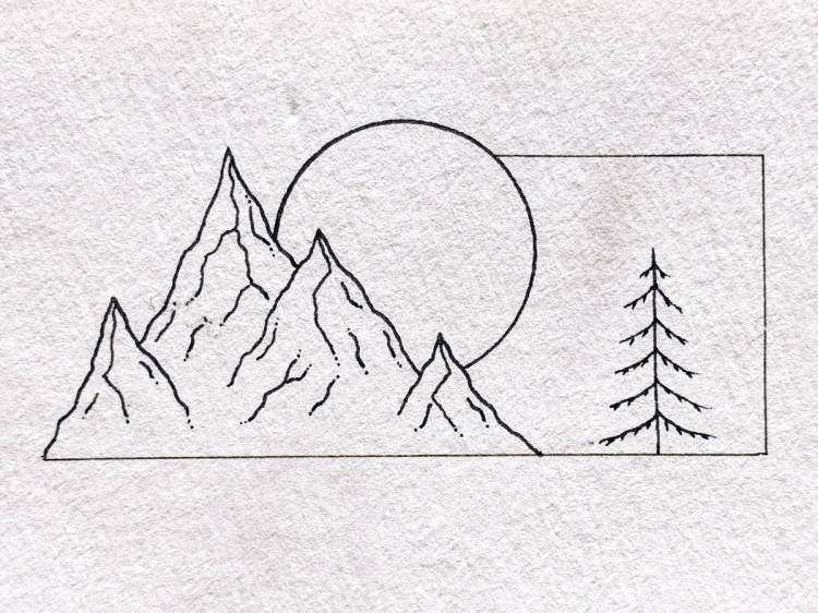 Легкие рисунки гор